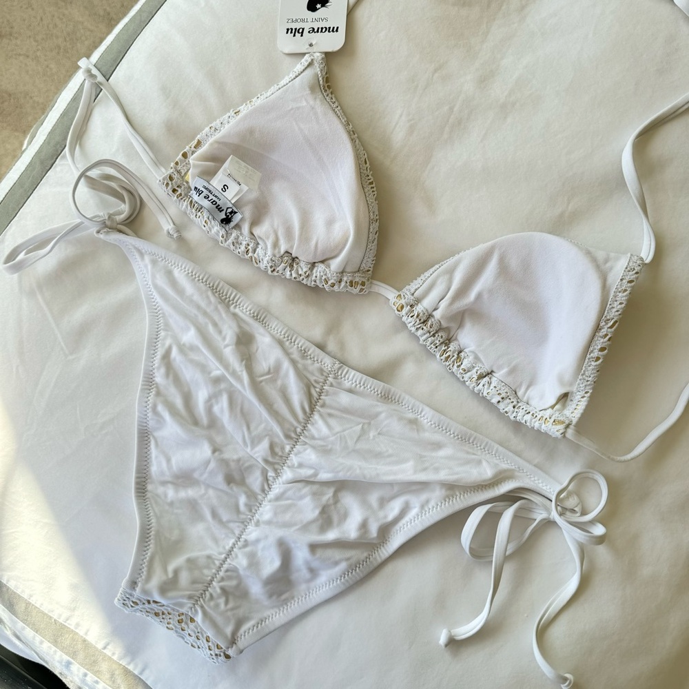 Mare Blu Saint Tropez White & Gold Bikini - Picture 5 of 6